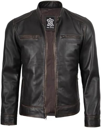 J'Jackin men's rick grimes brown faux fur collar shearling leather